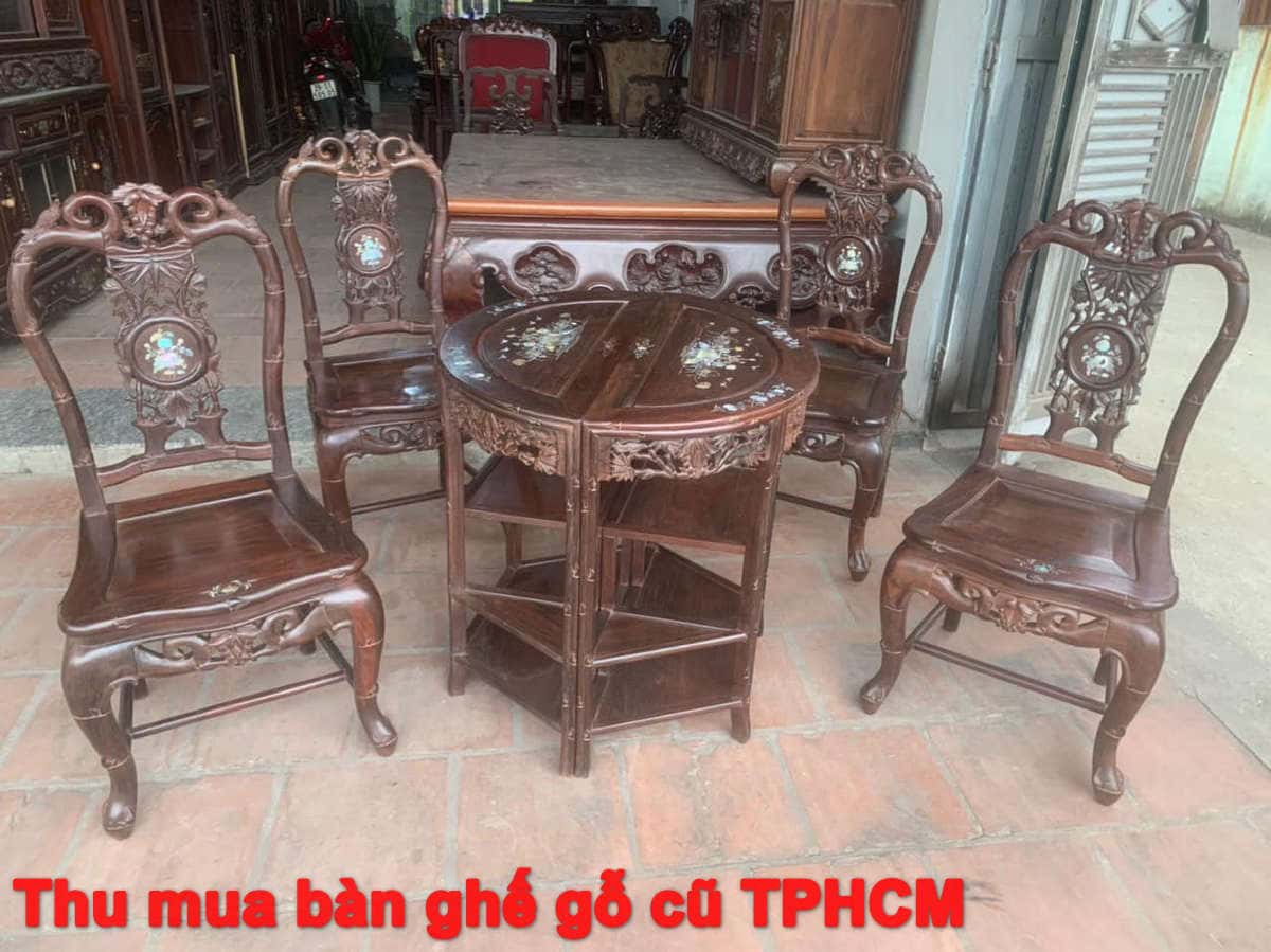 Thu mua bàn ghế gỗ cũ TPHCM uy tín